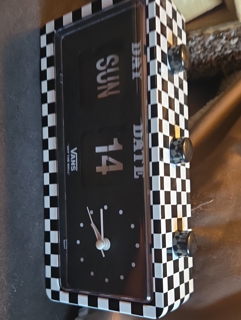 Vans Black & White Checkerboard Flip Clock
